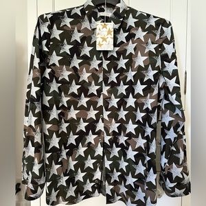 Valentino Men’s Camo Star Button up shirt, size 38